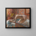 Kvindemaleri, der kommer ud af badet - Edgar Degas — indrammet kunstværk på væggen