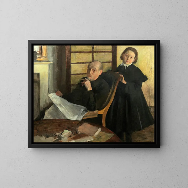 Henri Degas og hans niece Lucie Degas, kunstnerens onkel og kusine - Edgar Degas — indrammet kunstværk på væggen