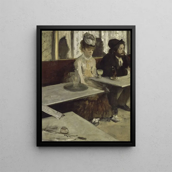 I en café - Edgar Degas — indrammet kunstværk på væggen