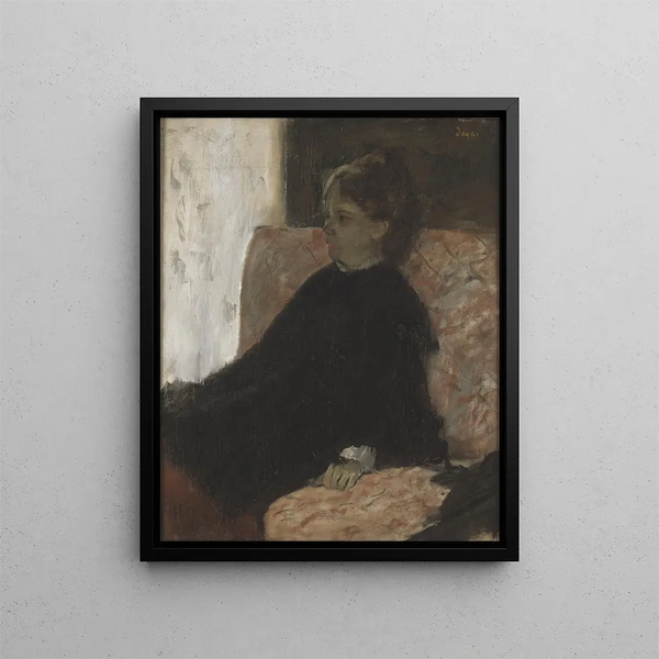 Dame i sort - Edgar Degas — indrammet kunstværk på væggen