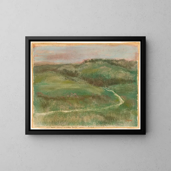 Landskabsmaleri - Edgar Degas — indrammet kunstværk på væggen