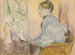 Madame Henri Rouart i en lænestol foran et lille bord med en Tanagra-statuette - Edgar Degas — visning af kunstværket