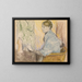 Madame Henri Rouart i en lænestol foran et lille bord med en Tanagra-statuette - Edgar Degas — indrammet kunstværk på væggen