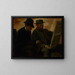 Paul Lafond og Alphonse Cherfils, der undersøger et maleri - Edgar Degas — indrammet kunstværk på væggen