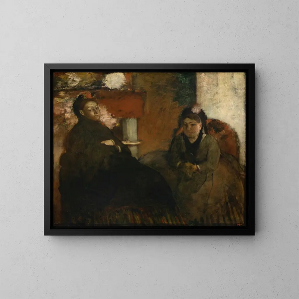 Portrait af Mme Lisle og af Mme Loubens - Edgar Degas — indrammet kunstværk på væggen