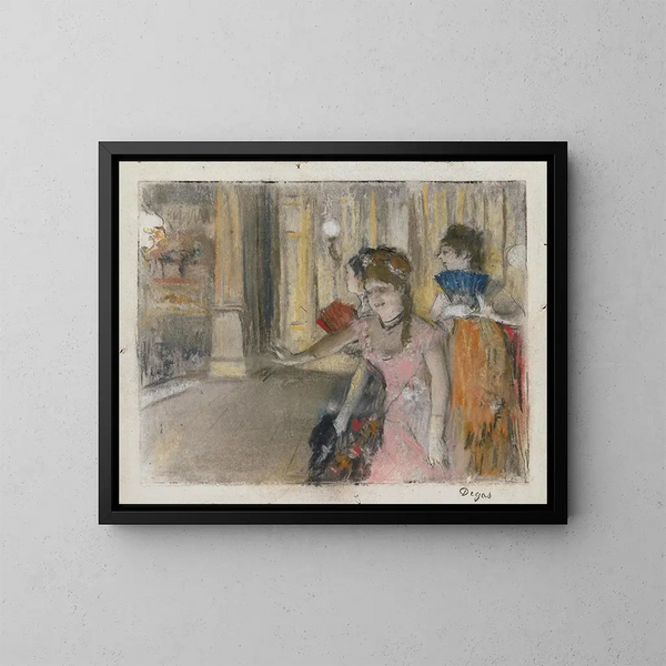 Sangere på scenen - Edgar Degas — indrammet kunstværk på væggen