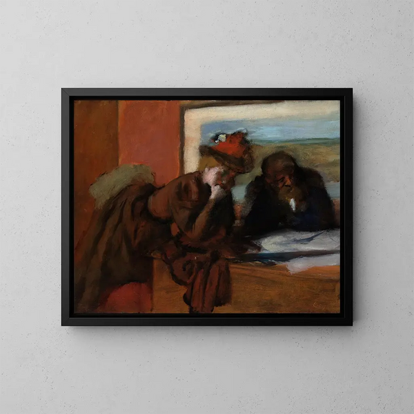La Conversation - Edgar Degas — indrammet kunstværk på væggen