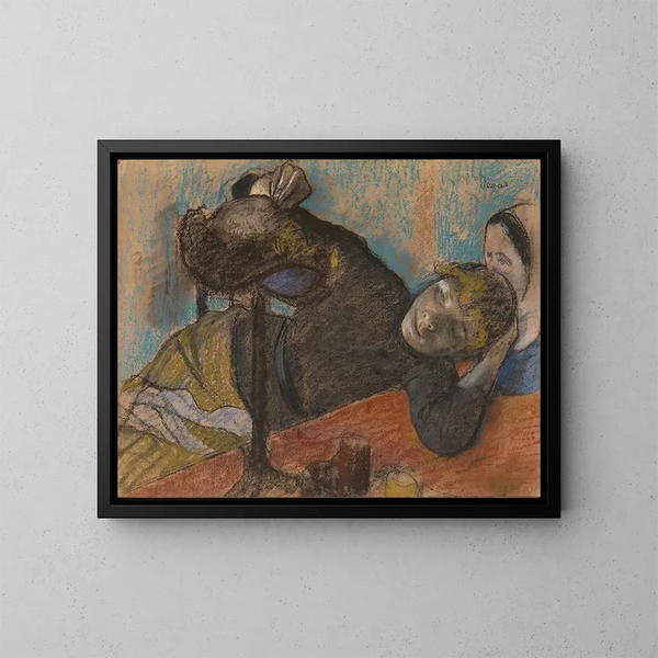 La modiste - Edgar Degas — indrammet kunstværk på væggen