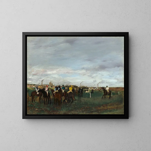 Les Courses - Edgar Degas — indrammet kunstværk på væggen