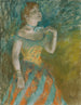 Den grønklædte sanger - Edgar Degas — visning af kunstværket