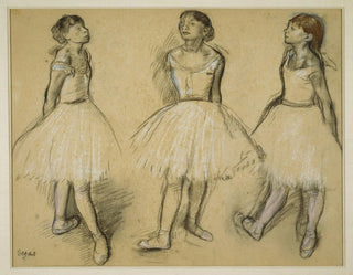 Tre studie af en danser i fjerde position - Edgar Degas — visning af kunstværket