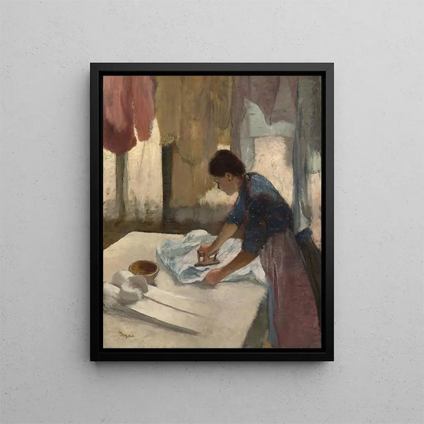 Kvinde, der stryger - Edgar Degas — indrammet kunstværk på væggen