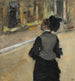 Kvindemaleri set bagfra, besøg på et museum - Edgar Degas — visning af kunstværket