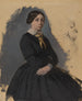 Unge kvinde i sort - Edgar Degas — visning af kunstværket