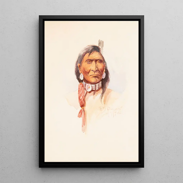 Nez Percé - Edgar Samuel Paxson — indrammet kunstværk på væggen