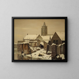 Edmond Van de Vyvere - Gezicht op Oudenaarde in de sneeuw.webp