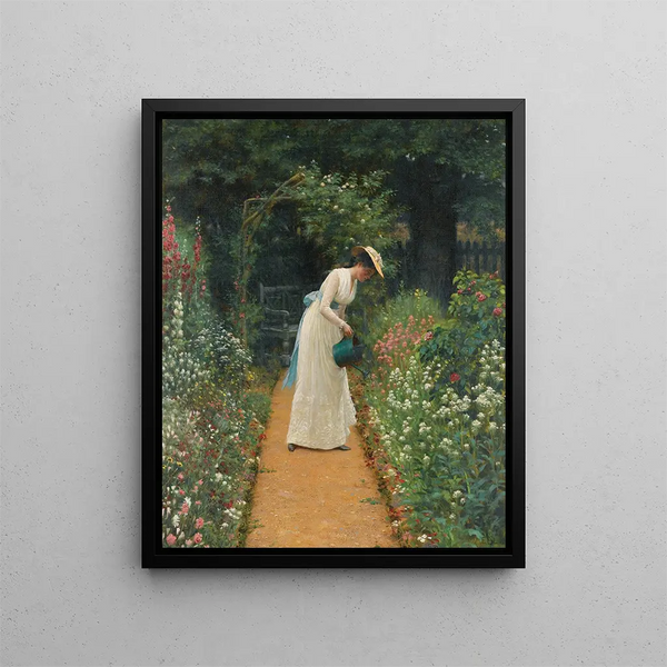 Le jardin de ma dame - Edmund Blair Leighton — indrammet kunstværk på væggen