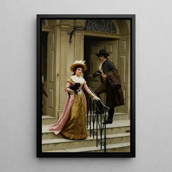 Min nabo ved siden af - Edmund Blair Leighton — indrammet kunstværk på væggen