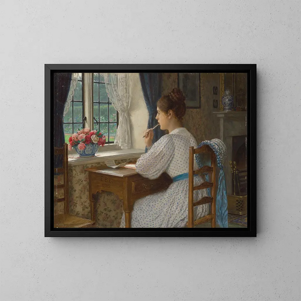 Pensées errantes - Edmund Blair Leighton — indrammet kunstværk på væggen