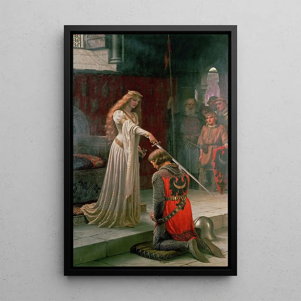 Reproduktion af maleriet L'Accolade - Edmund Blair Leighton