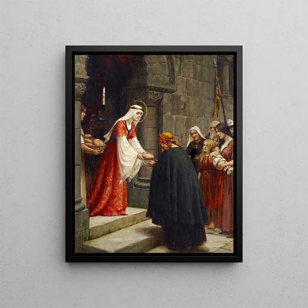 La Charité de Sainte Élisabeth de Hongrie - Edmund Blair Leighton — indrammet kunstværk på væggen