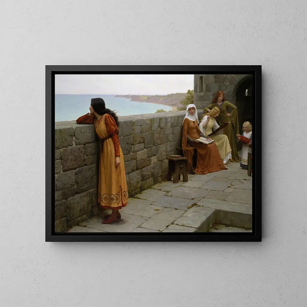 L'otage - Edmund Blair Leighton — indrammet kunstværk på væggen