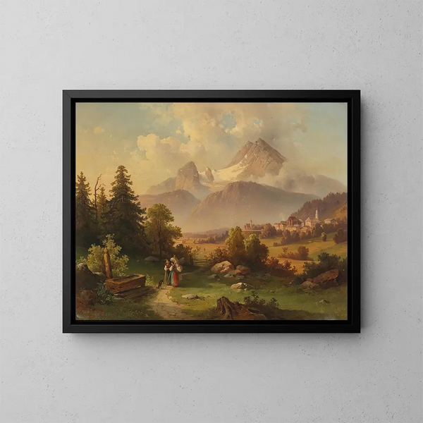 Vue du Watzmann - Edmund Mahlknecht — indrammet kunstværk på væggen