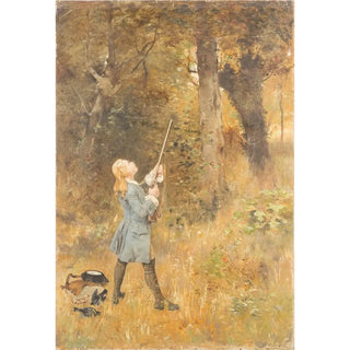 Reproduktion af maleriet Le chasseur - Edoardo Calandra