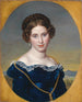 Portrait af en dame på baggrund af landskab - Eduard Friedrich Leybold — visning af kunstværket
