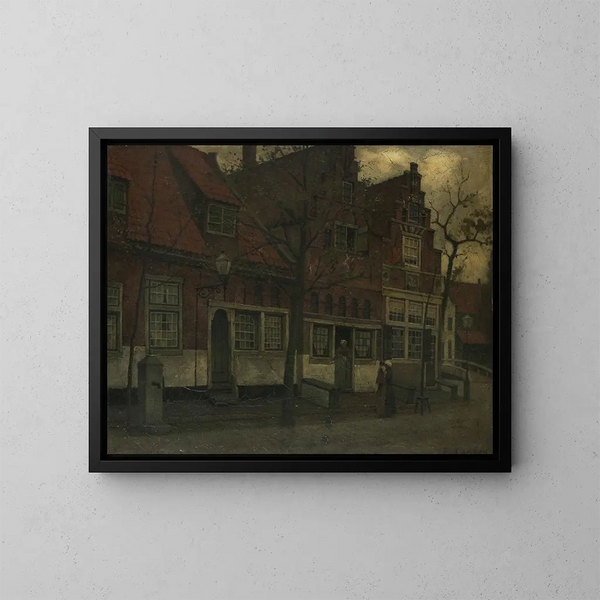 Maisons sur la Breedstraat i Enkhuizen - Eduard Karsen — indrammet kunstværk på væggen