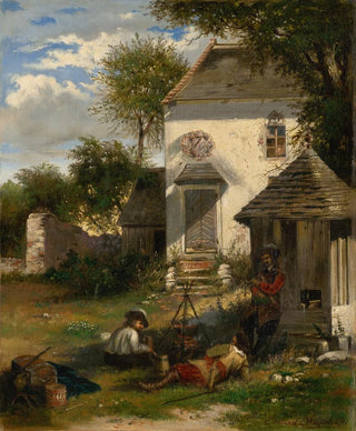 Eduard Majsch - Soldiers Camping in a Noblemans Yard Motif from the Thirty Years War.webp