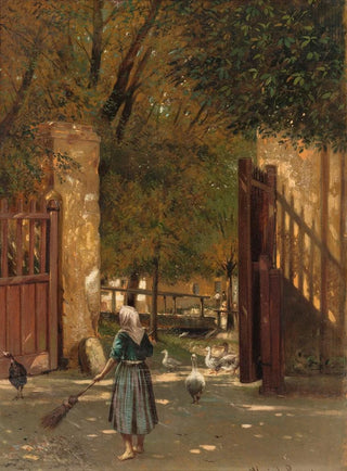 Eduard Majsch - Sweeping the Courtyard.webp