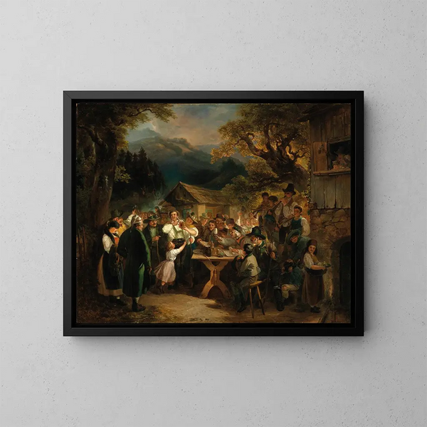 Célébration du tireur gagnant - Eduard Swoboda | Maleri Source: Tableau Célébration du tireur gagnant - Eduard Swoboda | Reproduction — indrammet kunstværk på væggen
