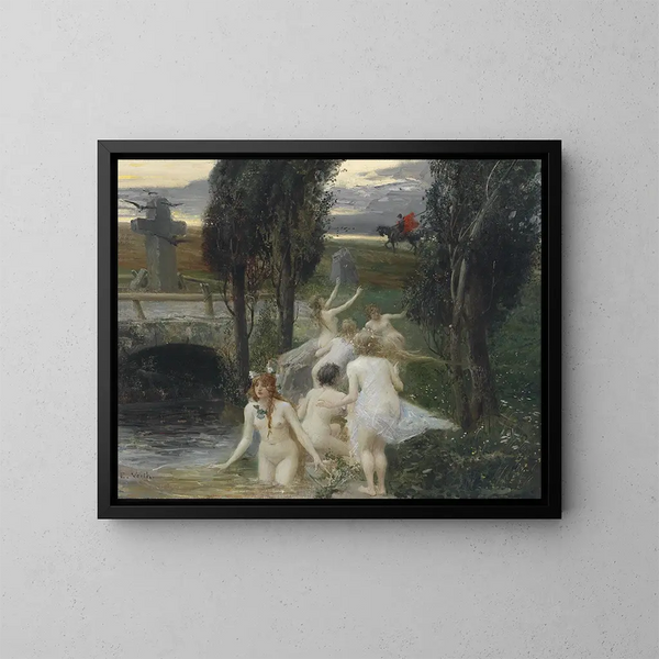 Néréides - Eduard Veith — indrammet kunstværk på væggen