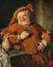 Falstaff med en krukke og et glas - Eduard von Grützner — visning af kunstværket