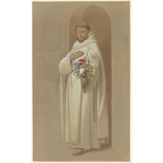 Eduard von Steinle - Kartusermnch mit einem Strau symbolischer Blumen.webp