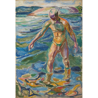 Mand, der bader - Edvard Munch — visning af kunstværket
