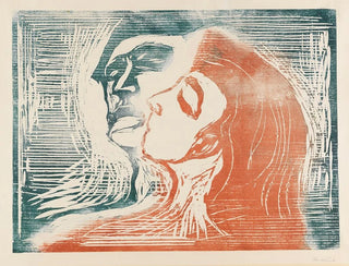 Edvard Munch - Head by head man and woman kissing.webp