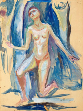 en kvindelig figur i knæstilling - Edvard Munch — visning af kunstværket