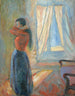 Kvindemaleri, der ser sig selv i spejlet - Edvard Munch — visning af kunstværket