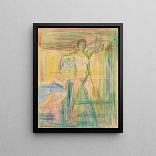 L'homme agir - Edvard Munch — indrammet kunstværk på væggen