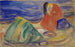 Melankoli, kvinde grædende på stranden - Edvard Munch — visning af kunstværket