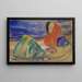 Melankoli, kvinde grædende på stranden - Edvard Munch — indrammet kunstværk på væggen