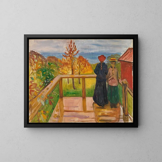 Sur la véranda - Edvard Munch — indrammet kunstværk på væggen
