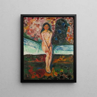 Puberté - Edvard Munch — indrammet kunstværk på væggen
