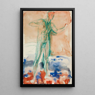 Reproduktion af maleriet Nu stående - Edvard Munch