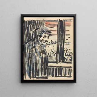 Figur stående - Edvard Munch — indrammet kunstværk på væggen