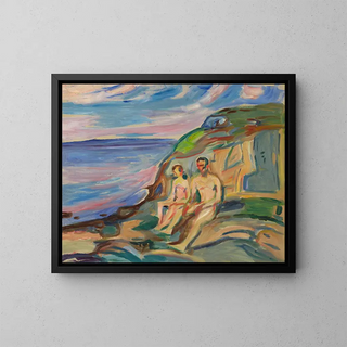 Badebassin - Edvard Munch — indrammet kunstværk på væggen