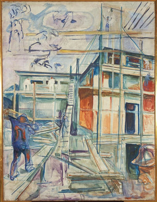 La construction du studio d'hiver - Edvard Munch — visning af kunstværket
