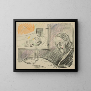 Uden titel maleri 22 - Edvard Munch — indrammet kunstværk på væggen